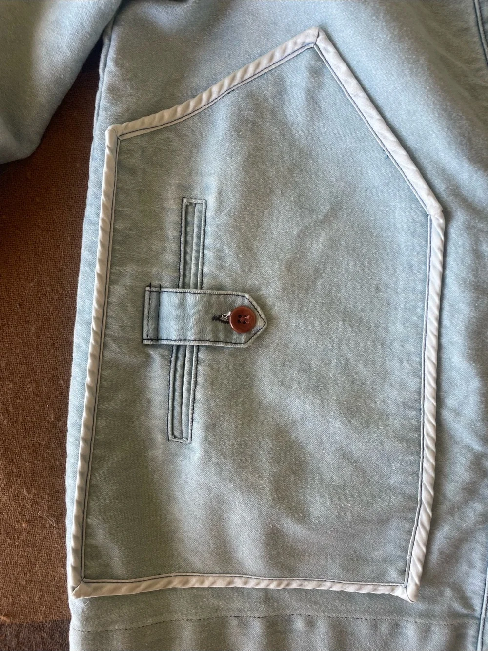 Caron Callahan Orla Jacket in Sun-Bleached indigo Twill, Size XS